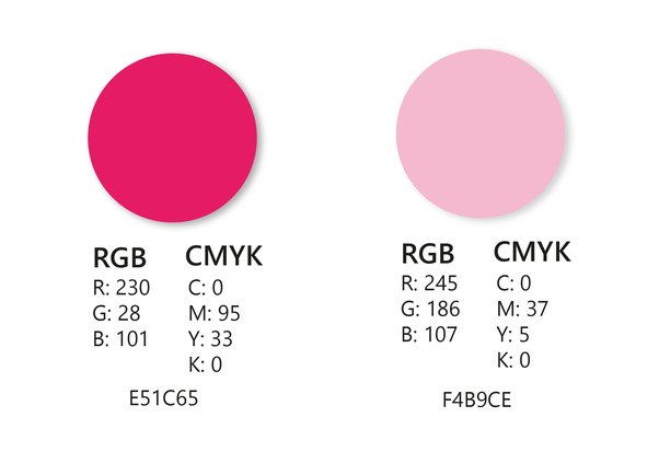 Paleta cromática: #E51C65 y #F4B9CE