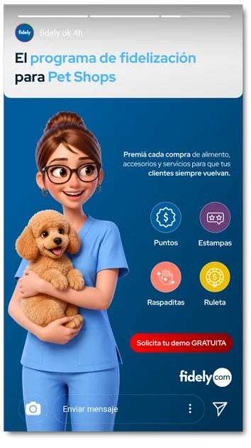Historia de Instagram para pet shops